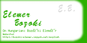 elemer bozoki business card